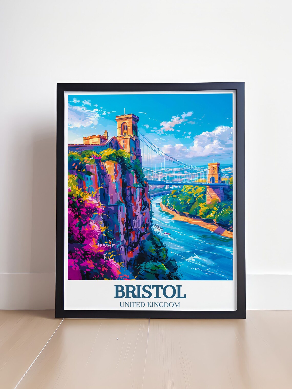Clifton Suspension Bridge Bristol Daytime Gorge View Travel Poster - Image 4