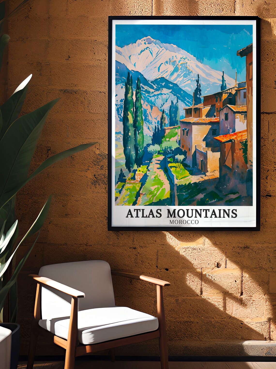 Atlas Mountains Travel Poster Berber Villages Berbers Art Morocco Wall Dcor - Image 2