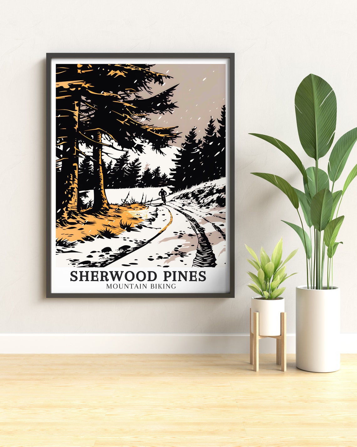 Sherwood Pines Mountain Biking Snowy Trail Rider Adventure Poster - Image 3