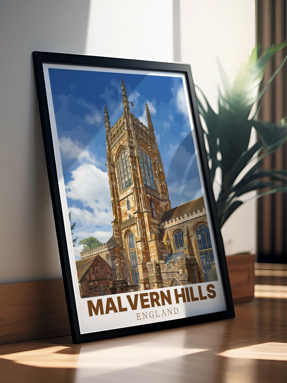 Malvern Hills England Great Priory Tower Historic Landmark Poster - Image 3