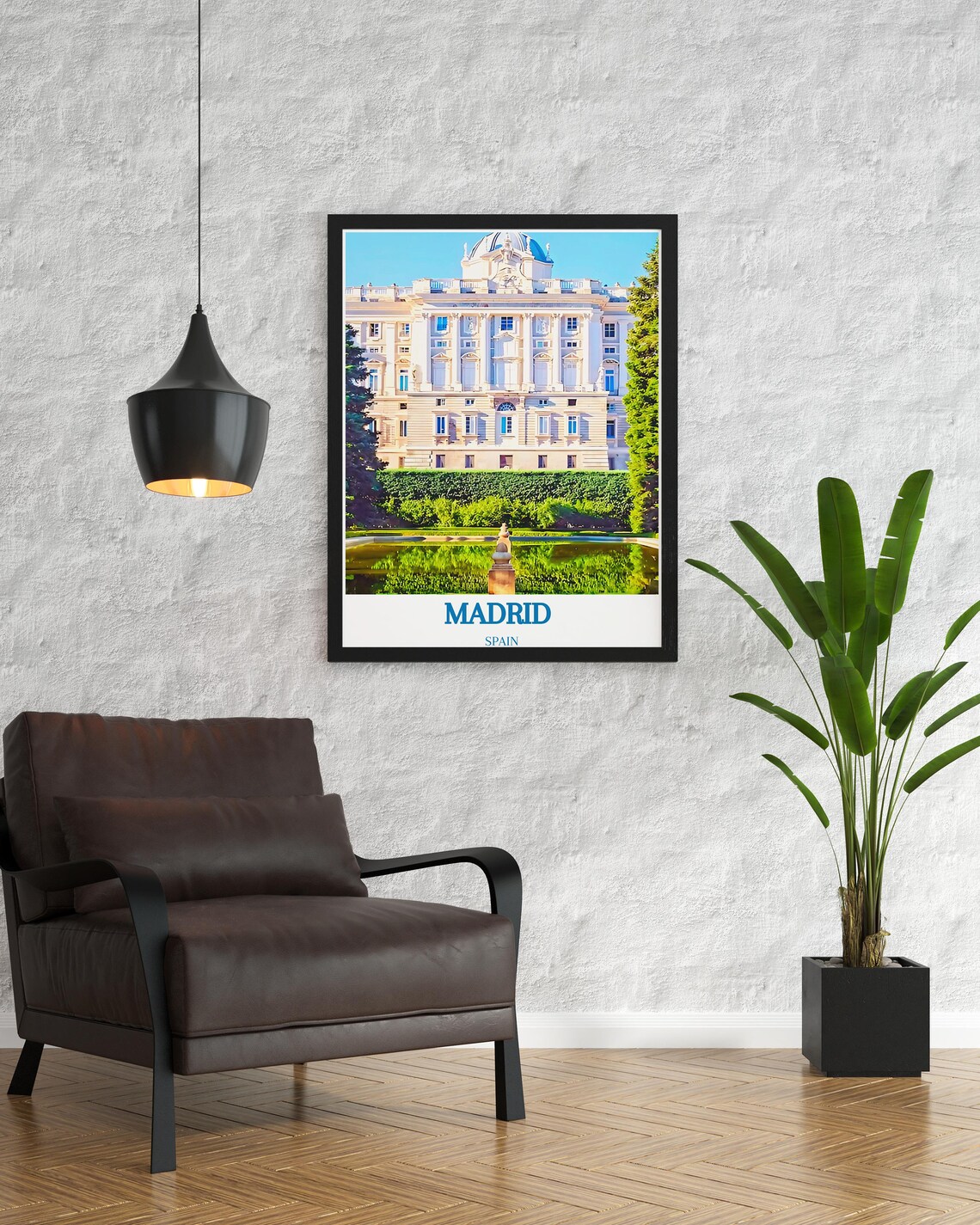 Madrid Spain Royal Palace Gardens Bright Sunny Travel Poster - Image 2
