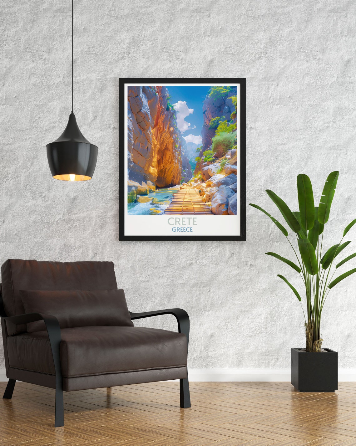 Crete Samaria Gorge Canyon Walkway Adventure Greece Travel Poster - Image 3