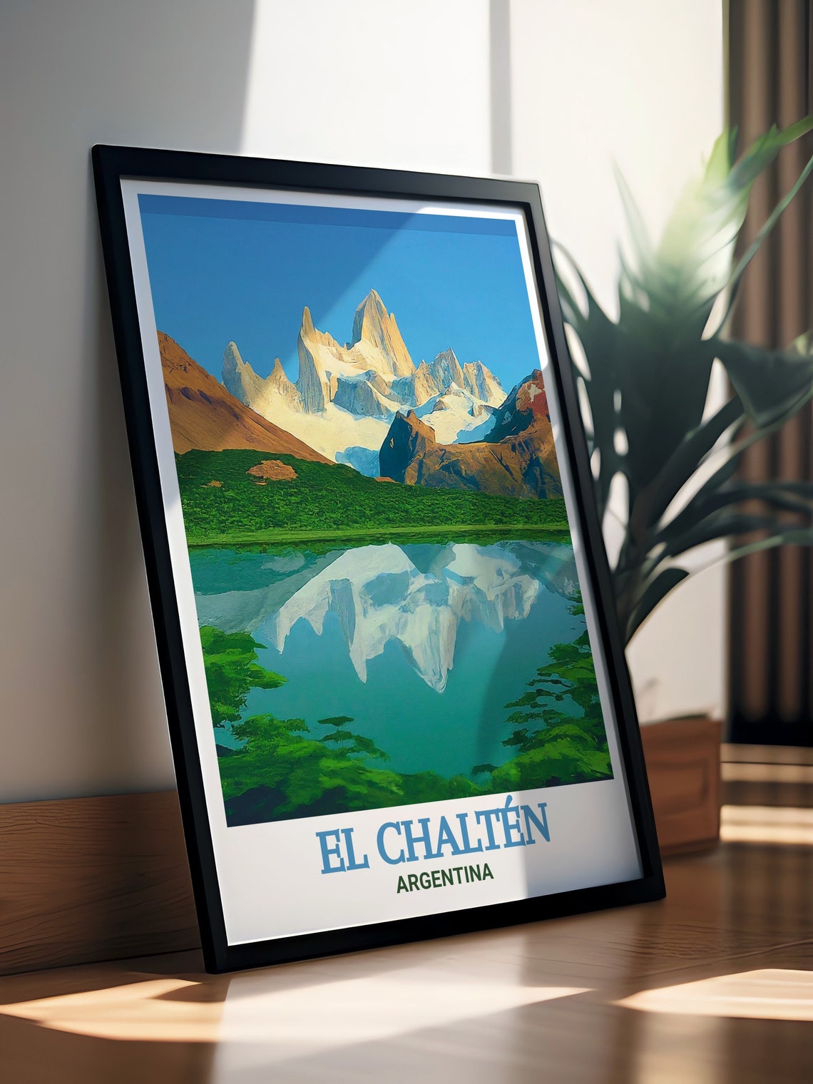 El Chalten Argentina Fitz Roy Mountain Lake Reflection Poster - Image 3