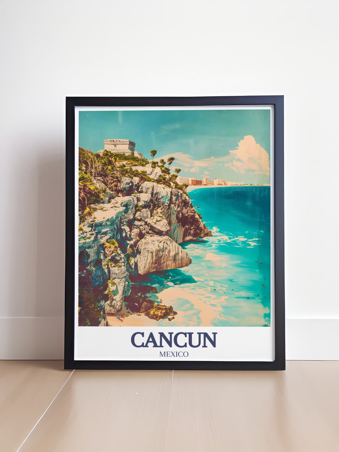Tulum Mayan Ruins Cliff Top Caribbean Sea Mexico Travel Poster - Image 4