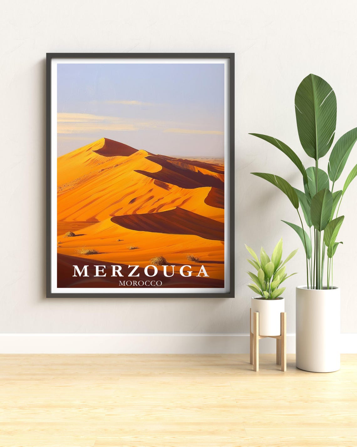 Merzouga Morocco Erg Chebbi Golden Sand Dunes Sahara Desert Poster - Image 2