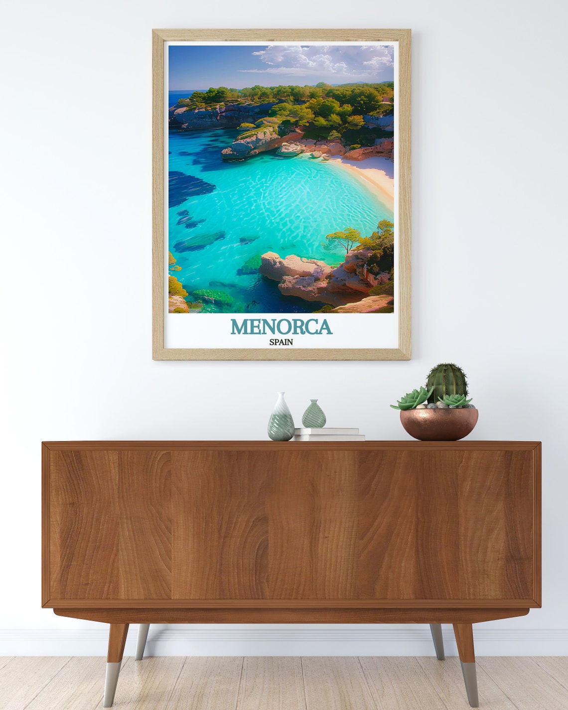 Menorca Cala Macarella Turquoise Cove White Sand Travel Art Poster - Image 3