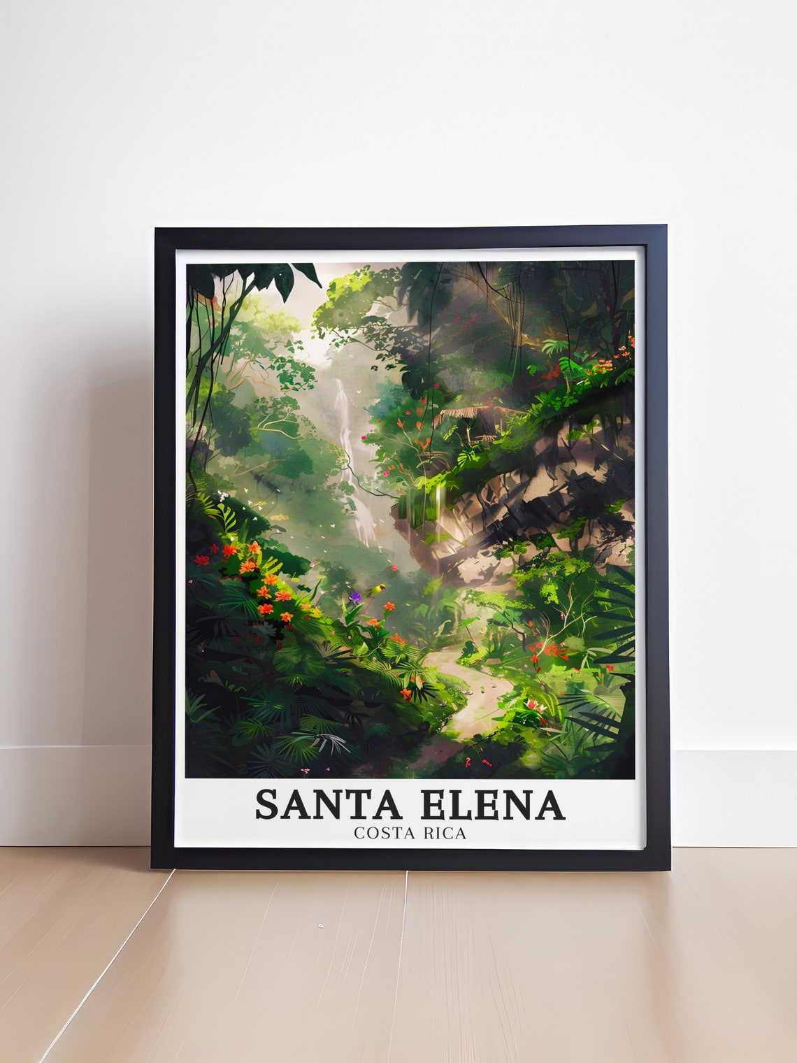 Santa Elena Cloud Forest Waterfall Misty Jungle Trail Travel Poster - Image 4