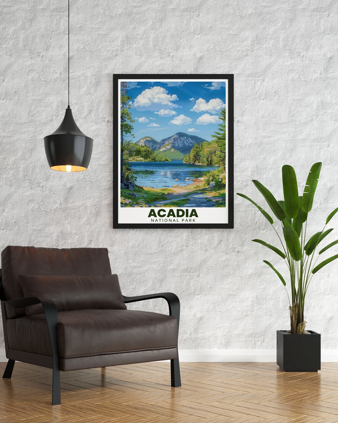 Acadia National Park Jordan Pond Mountain Lake Maine Vista Poster - Image 3