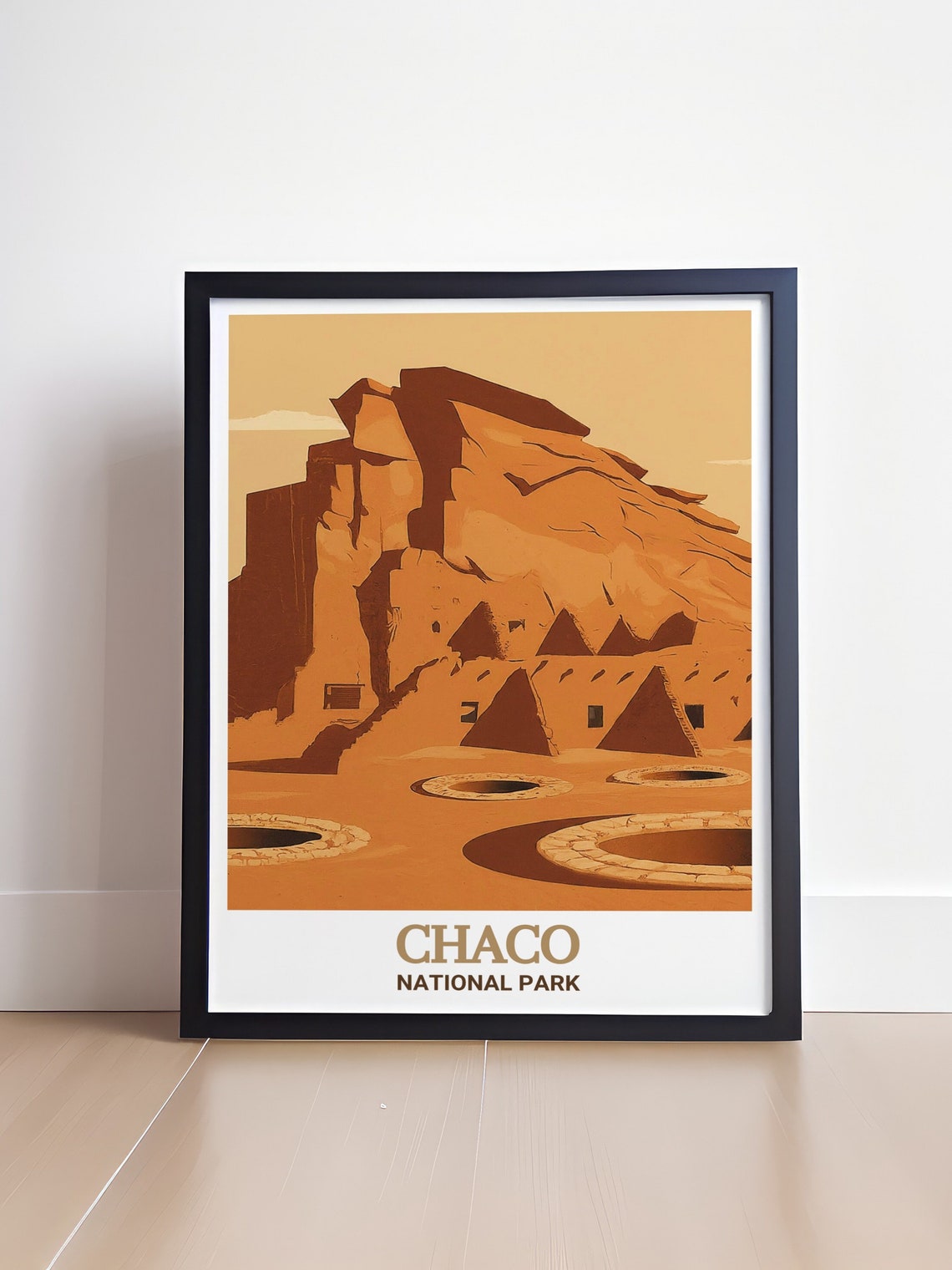 Chaco National Park Ancient Kiva Ruins Warm Desert Travel Poster - Image 4
