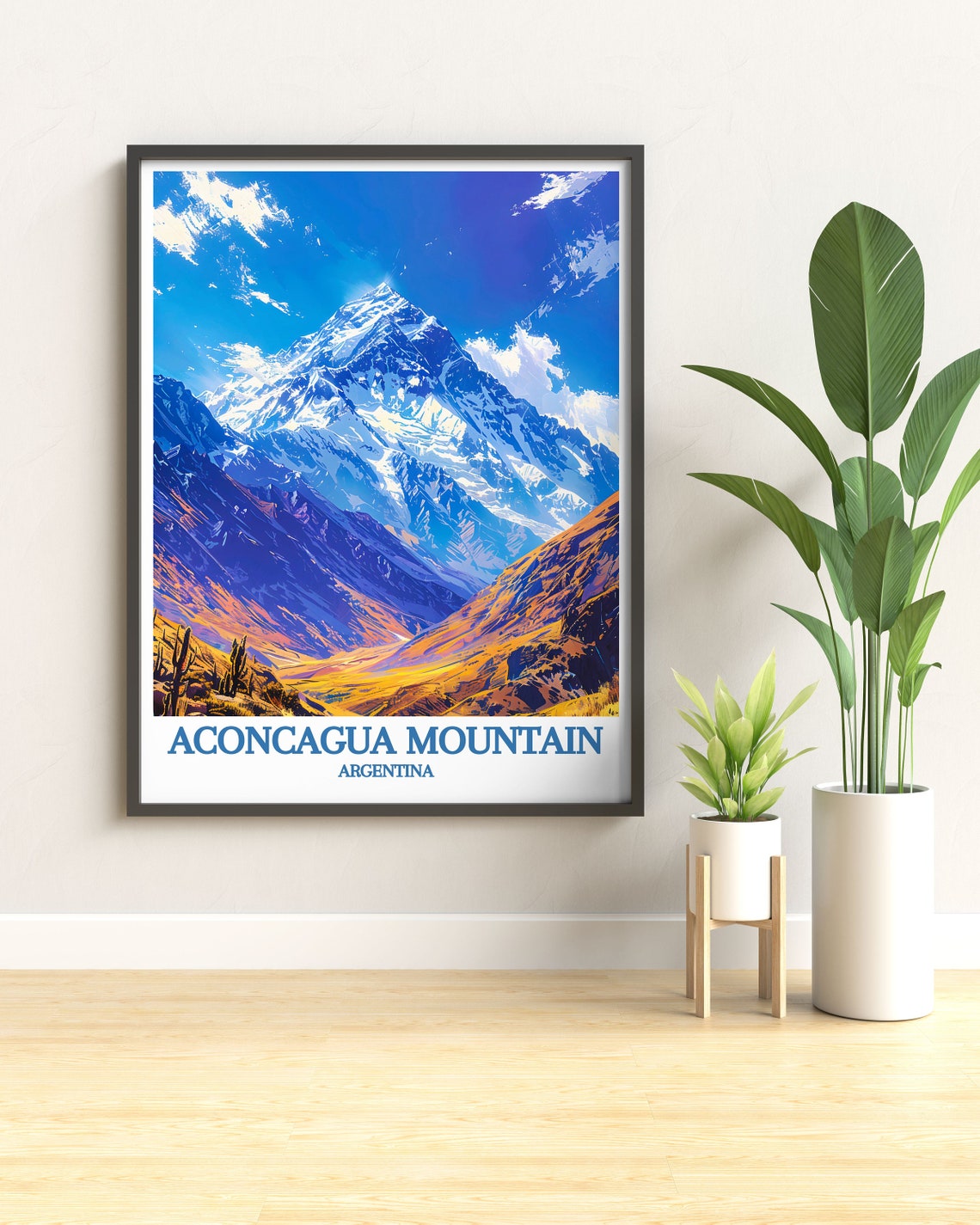 Aconcagua Mountain Snow Peak Andes Range Argentina Travel Poster - Image 3