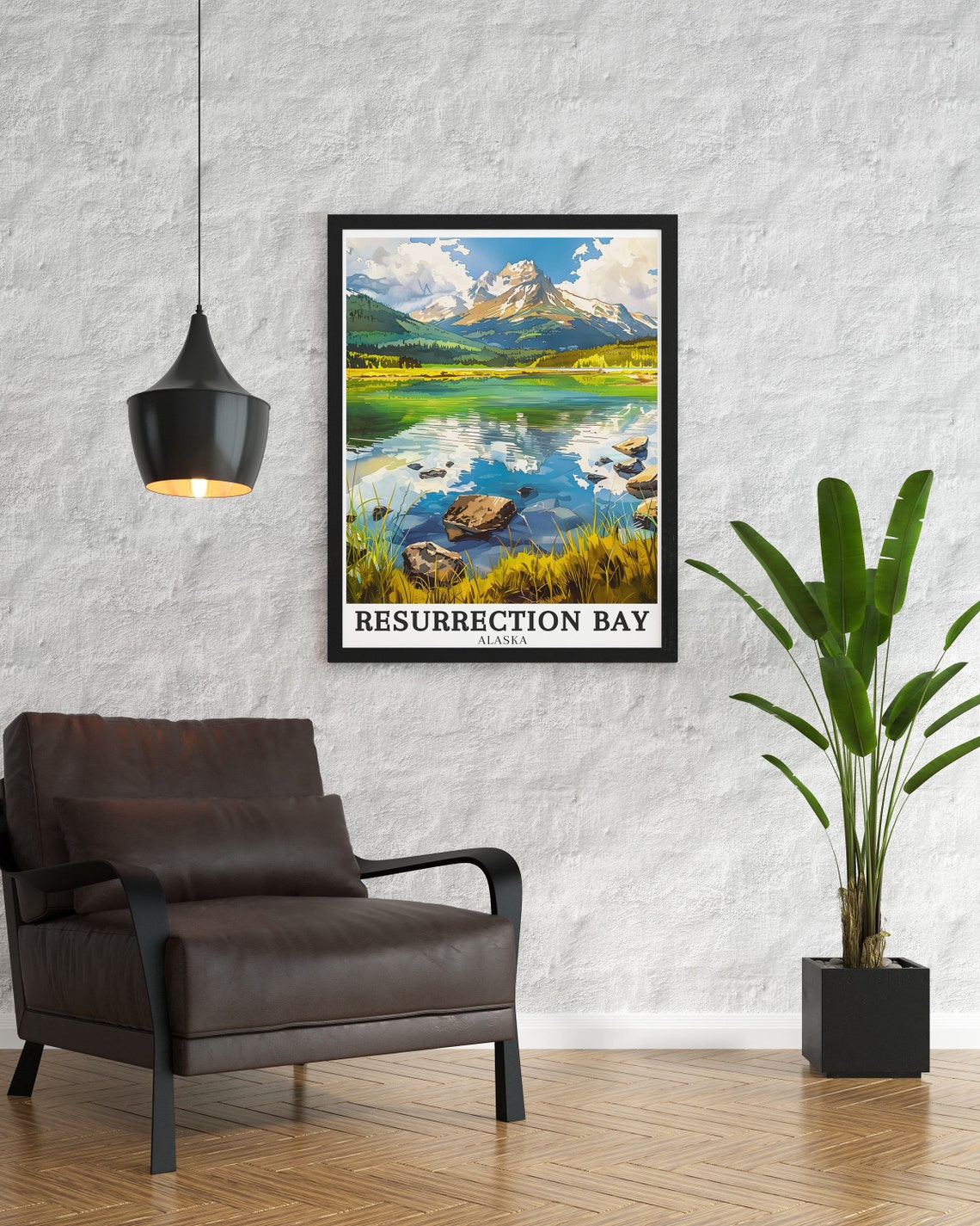 Resurrection Bay Mountain Lake Mirror Reflection Alaska Poster - Image 2