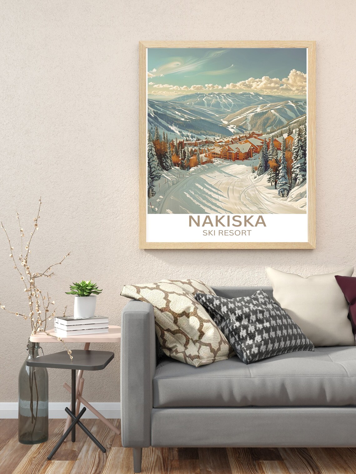 Nakiska Ski Resort Snowy Slopes Alpine Village Canadian Rockies Poster - Image 3