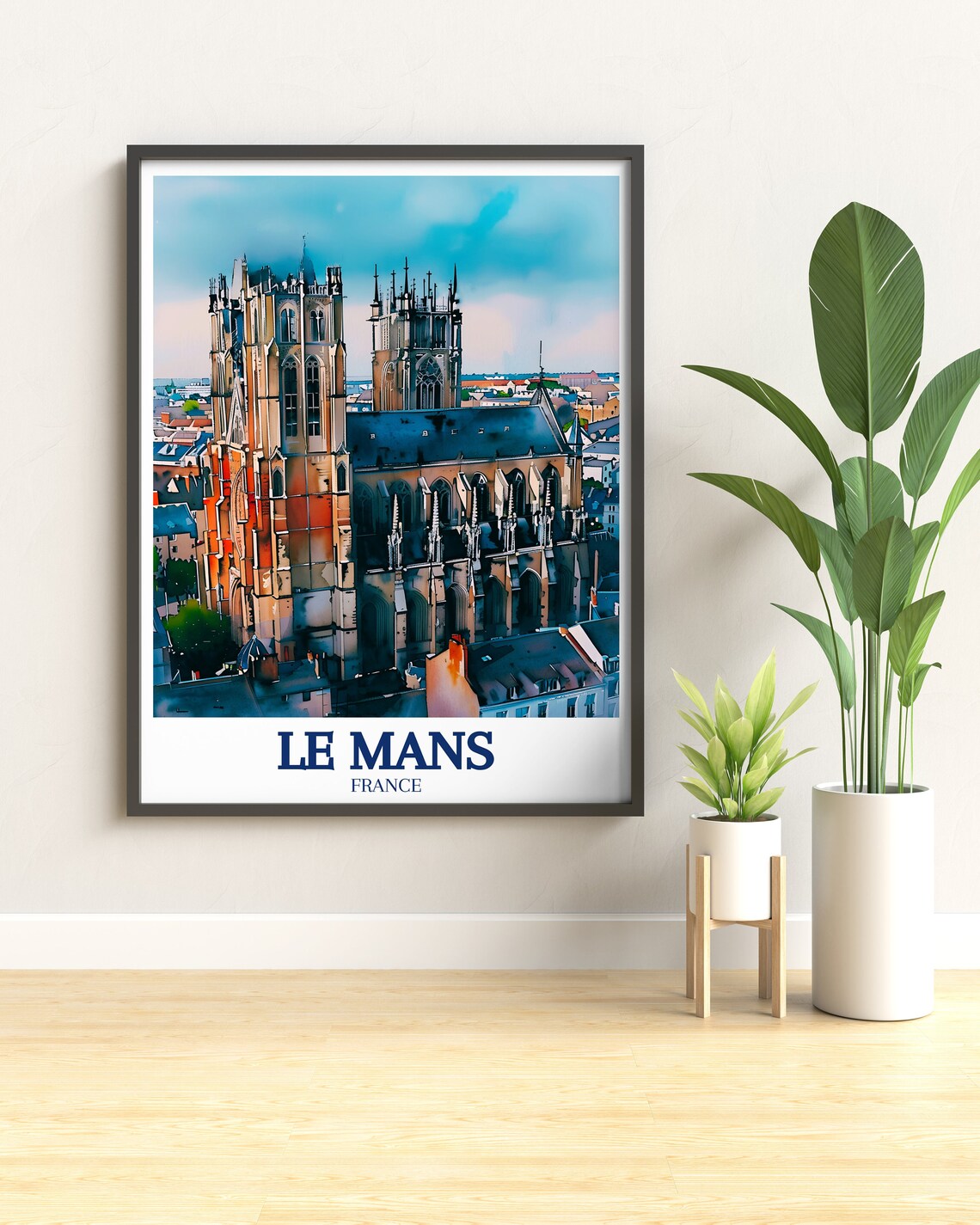Le Mans Cathedral Saint Julien Gothic Bell Towers France Poster - Image 2