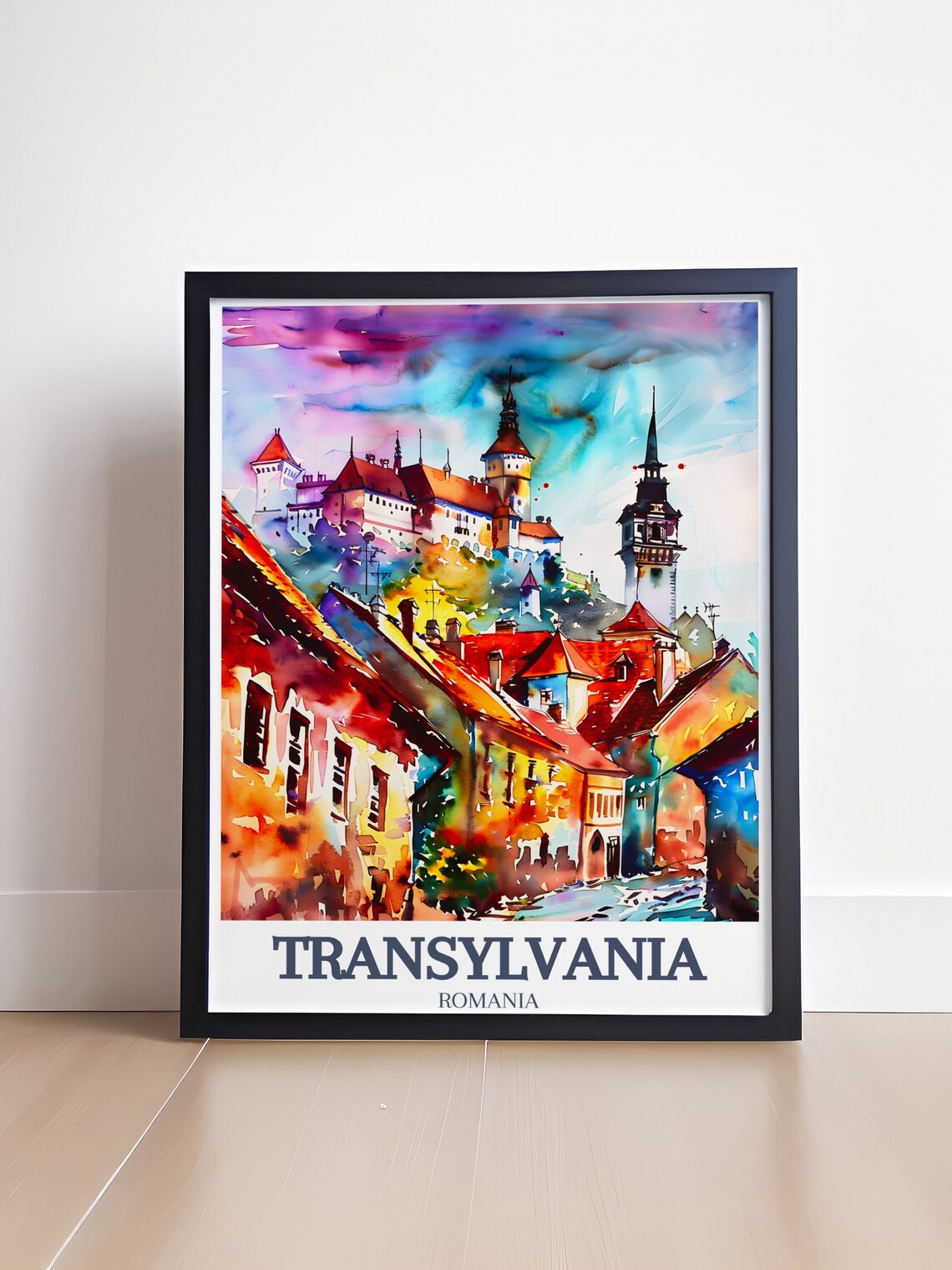 Transylvania Romania Sighisoara Citadel Vibrant Sunset Colors Poster - Image 4