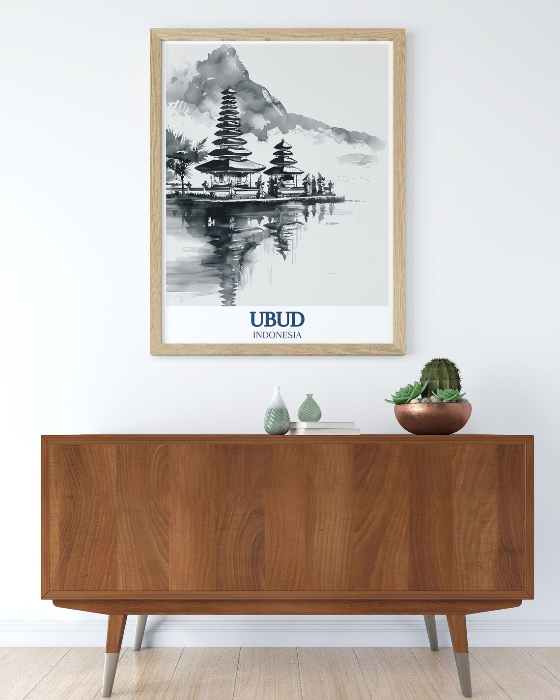 Ubud Travel Poster Pura Ulun Danu Bratan Lake Bratan Art Ubud Art And Travel Posters Ubud Art And Travel Prints - Image 3