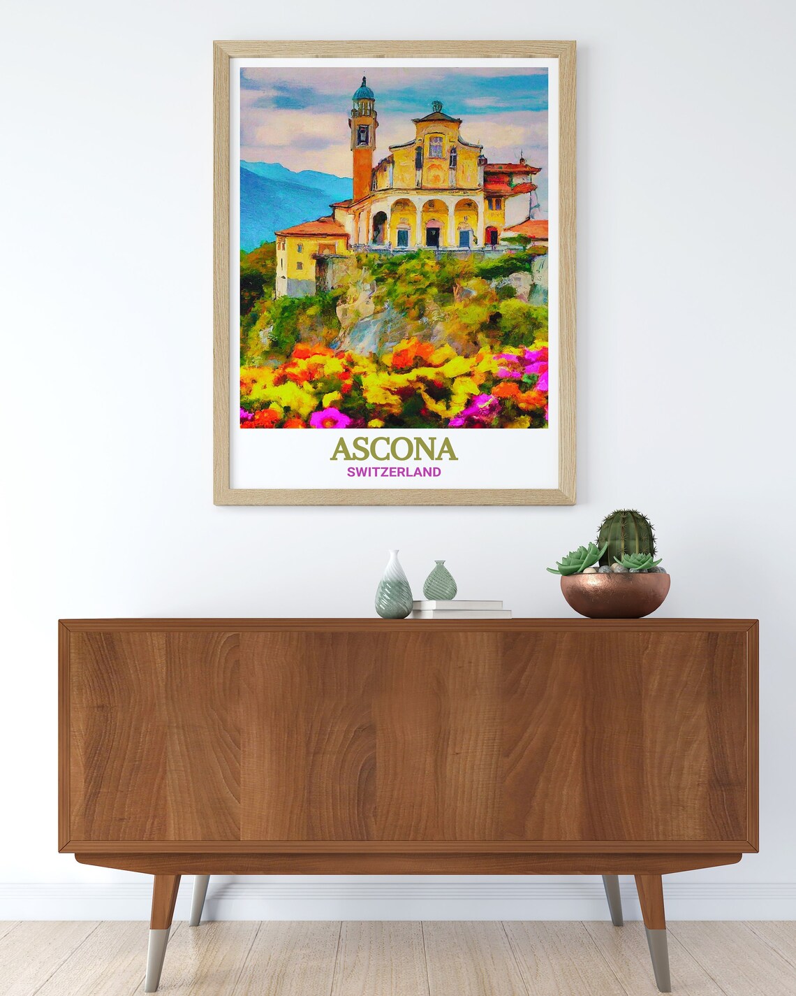 Madonna Del Sasso Church Above Flowers In Ascona Switzerland Poster - Image 2