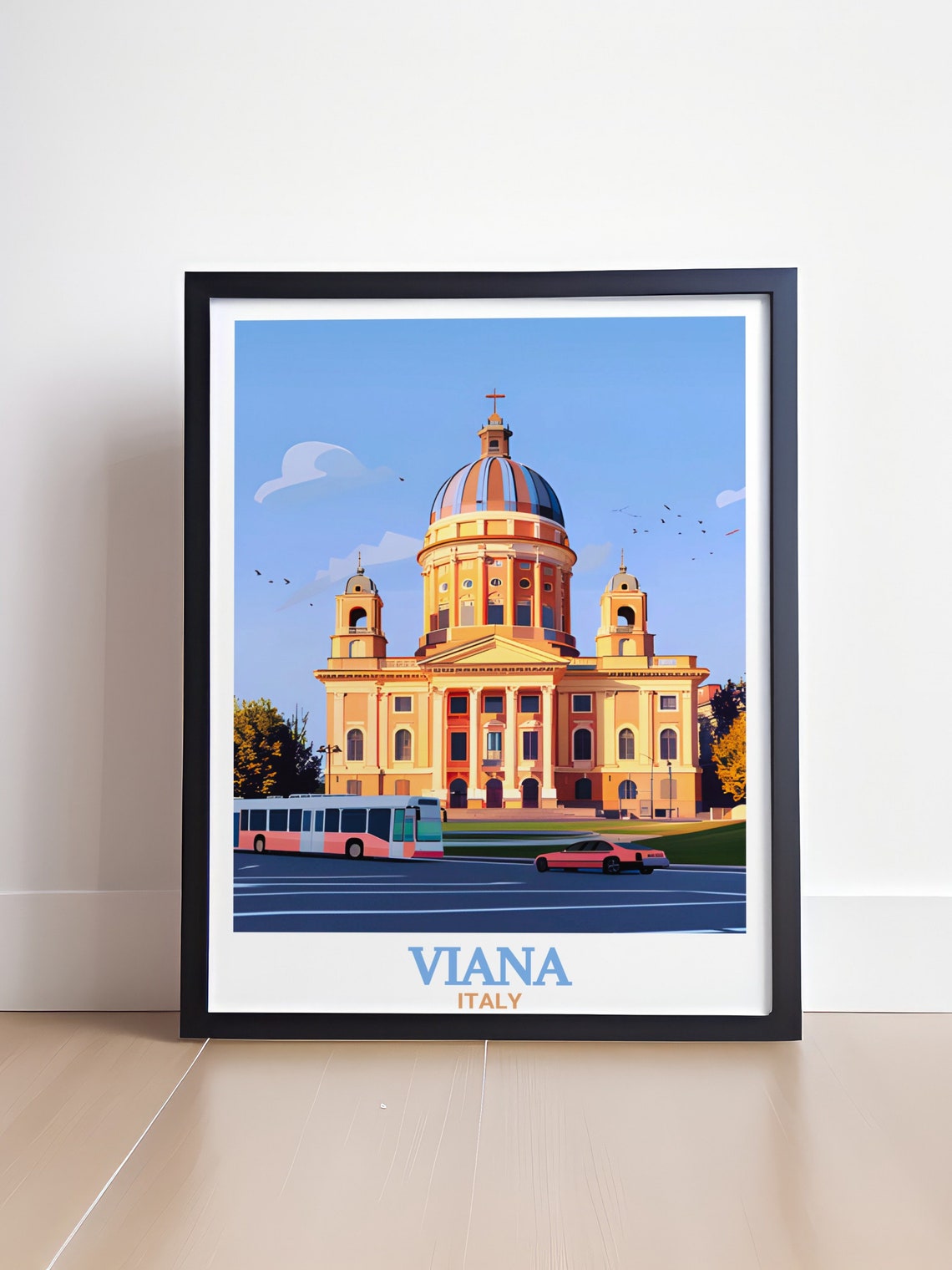 Turin Italy Superga Basilica Dome Historic Facade Travel Poster - Image 4