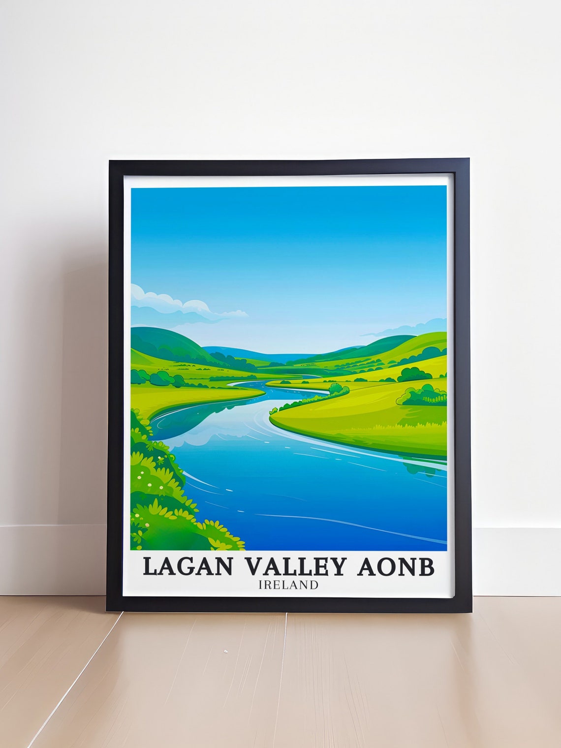 Lagan Valley River Lagan Blue Water Hills Ireland Travel Poster - Image 4