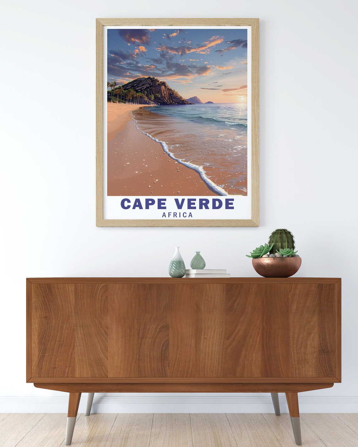 Cape Verde Beach Golden Sand Sunset Ocean Tropical Travel Poster - Image 2