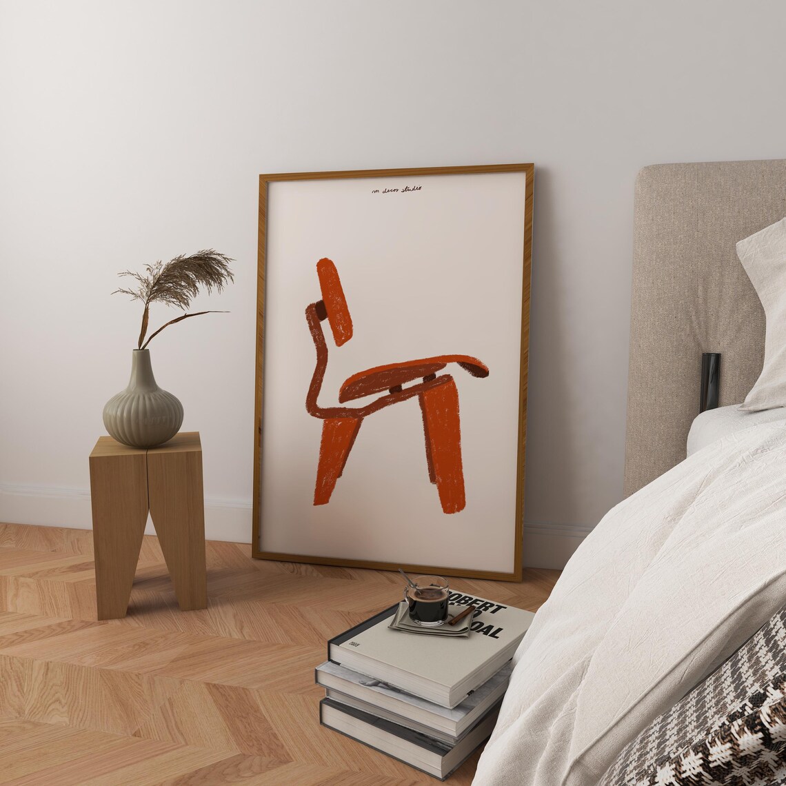 Retro Furniture Chair Art Print, Mid-Century Modern