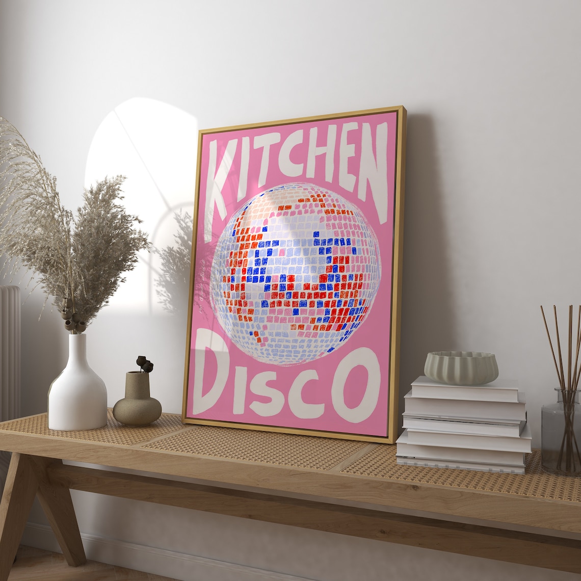 Kitchen Disco Poster Print, Boho Retro Decor