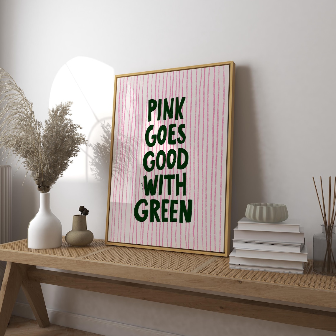 Pink Goes Good With Green Art Print, Broadway Style