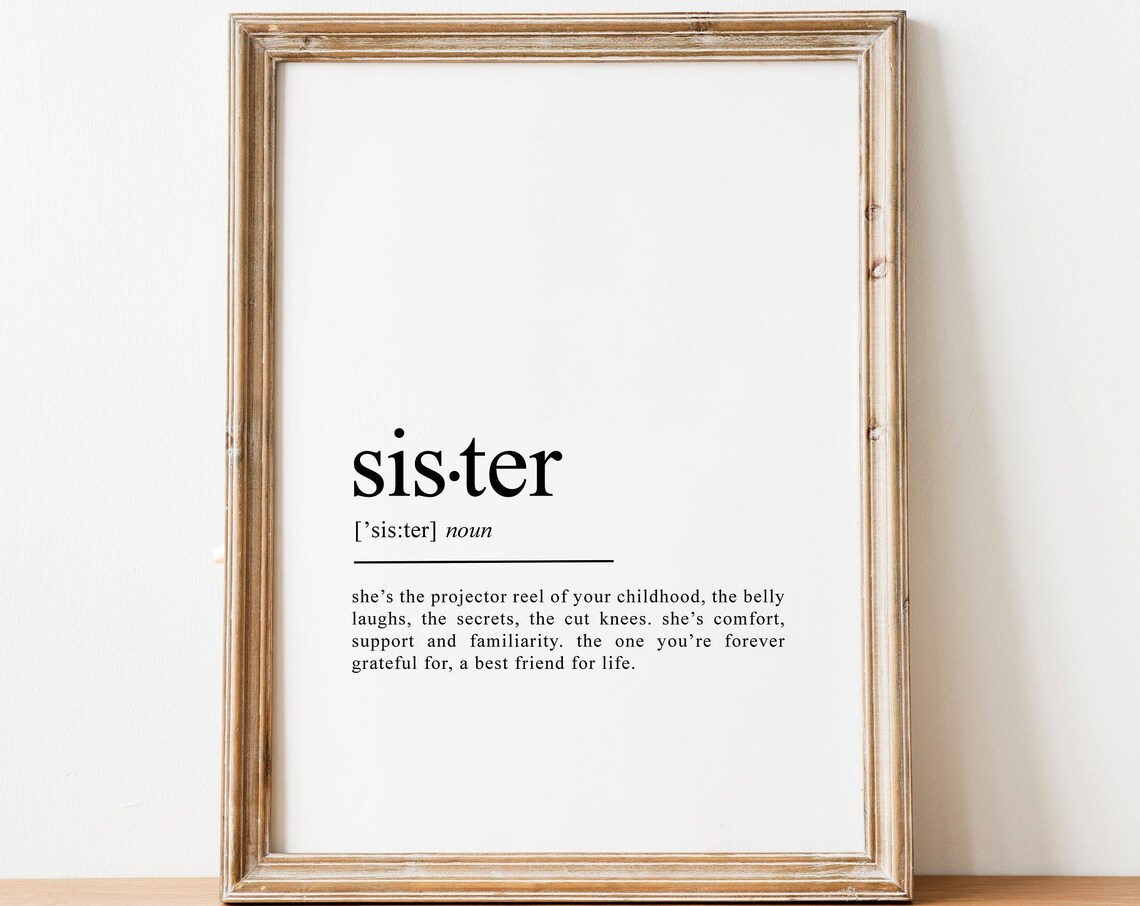 Sister Definition Quote Poster Print, Minimal - Image 2