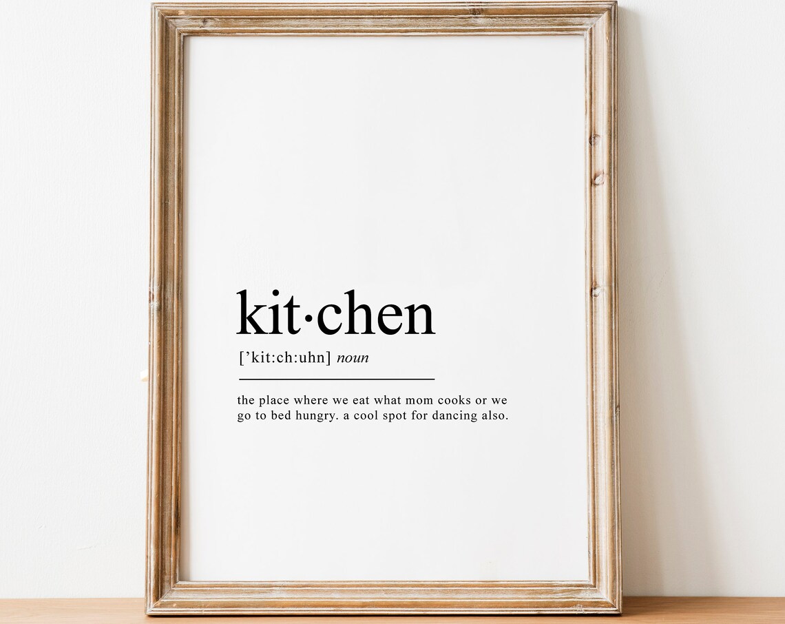 Kitchen Definition Print Kitchen Wall Decor Kitchen Art Prints Funny Kitchen Wall Art Dictionary Art - Image 2