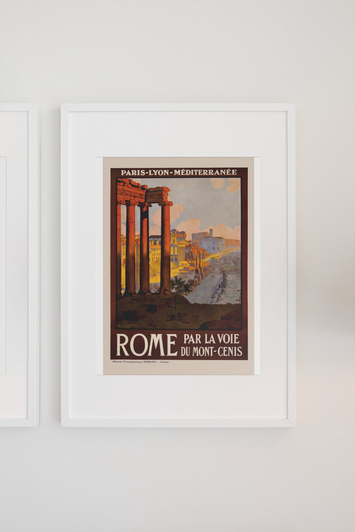 Rome par la Voie du Mont Cenis Vintage PLM Railway Travel Poster - Image 3