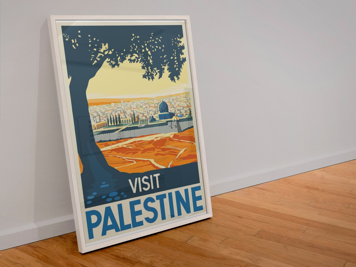 1936 Visit Palestine Old Jerusalem Vintage Travel Poster - Image 4