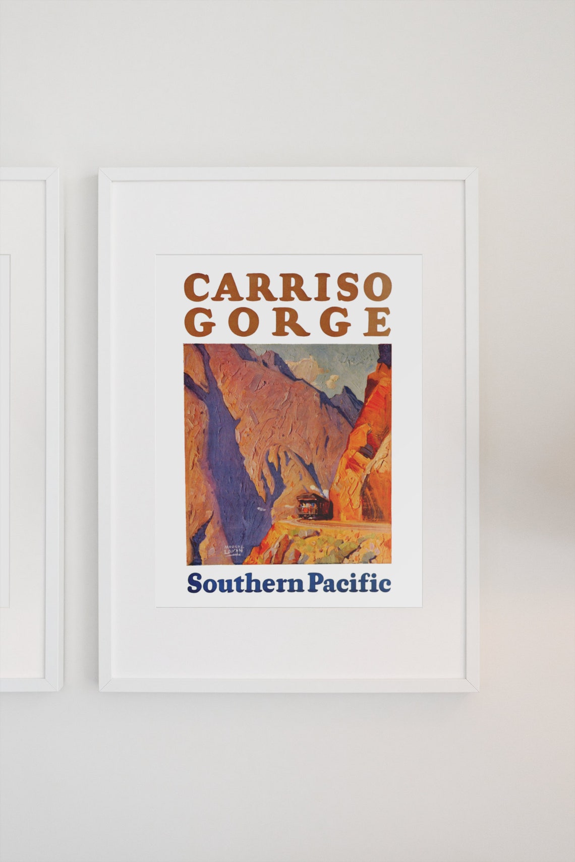 Carriso Gorge Southern Pacific Vintage Railroad Travel Poster - Image 3