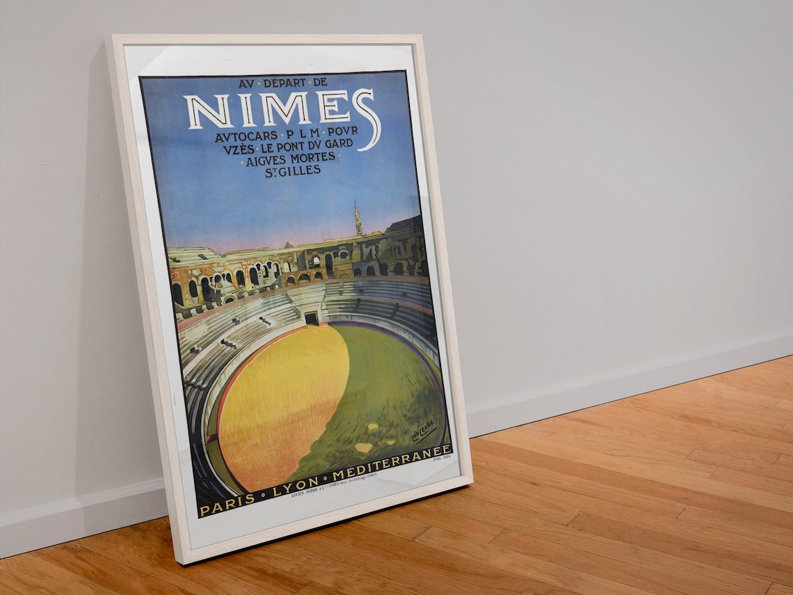 1926 Nimes France Amphitheater Vintage Style Travel Poster Classic Collection Art Print For Gifts And Wall Art Dcor - Image 4