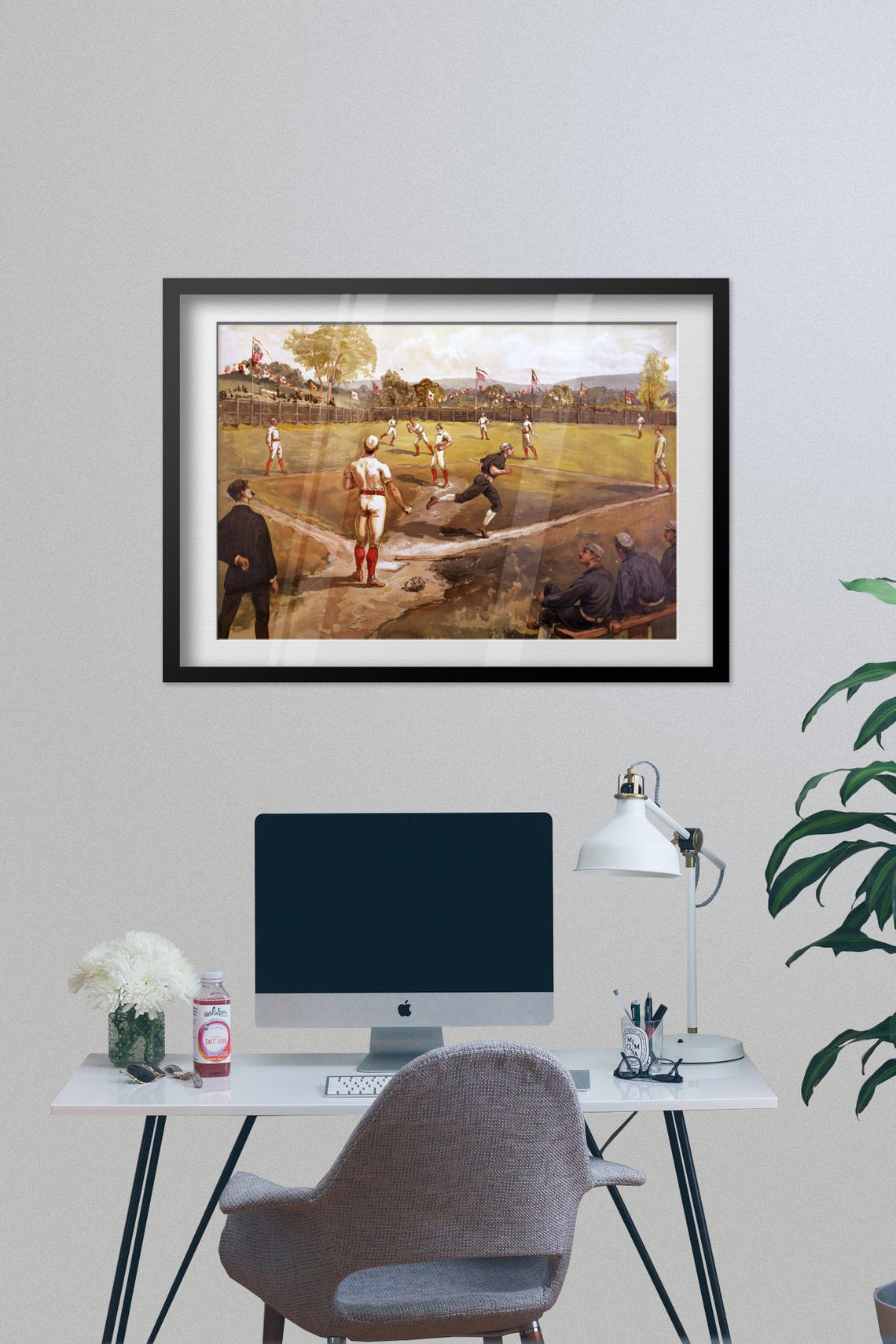 1887 Classic Baseball Game Day Vintage American Sports Poster - Image 2