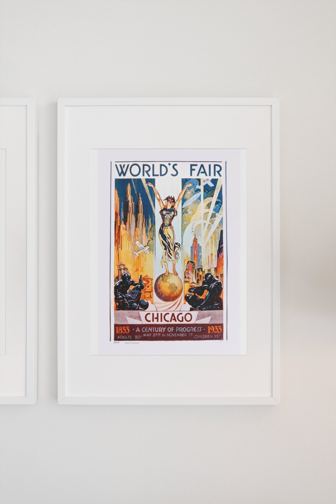 1933 Chicago Worlds Fair Vintage Travel Poster Art Print - Image 3