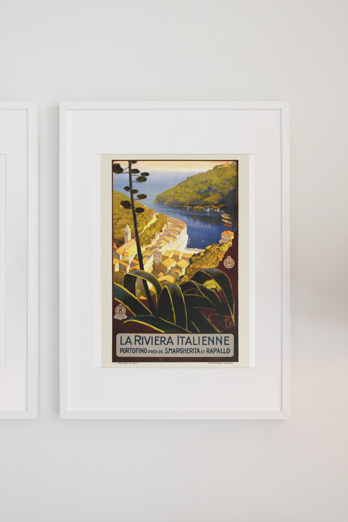 La Riviera Italienne Portofino Classic Vintage Italian Travel Poster - Image 3