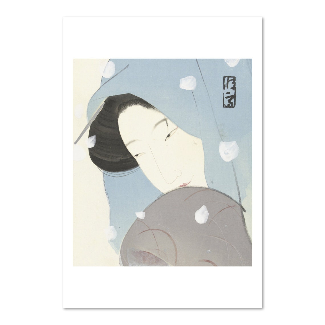 Kitano Tsunetomi Umekawa in Snow 1923 Japanese Beauty Poster