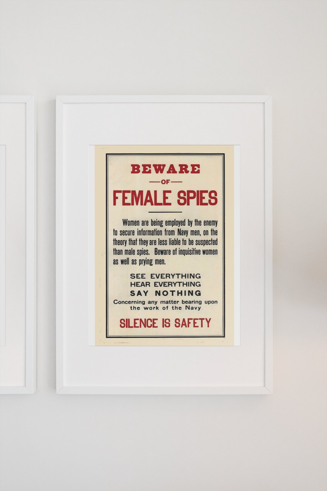 Beware Female Spies, 1915 WWI Espionage Poster - Image 3