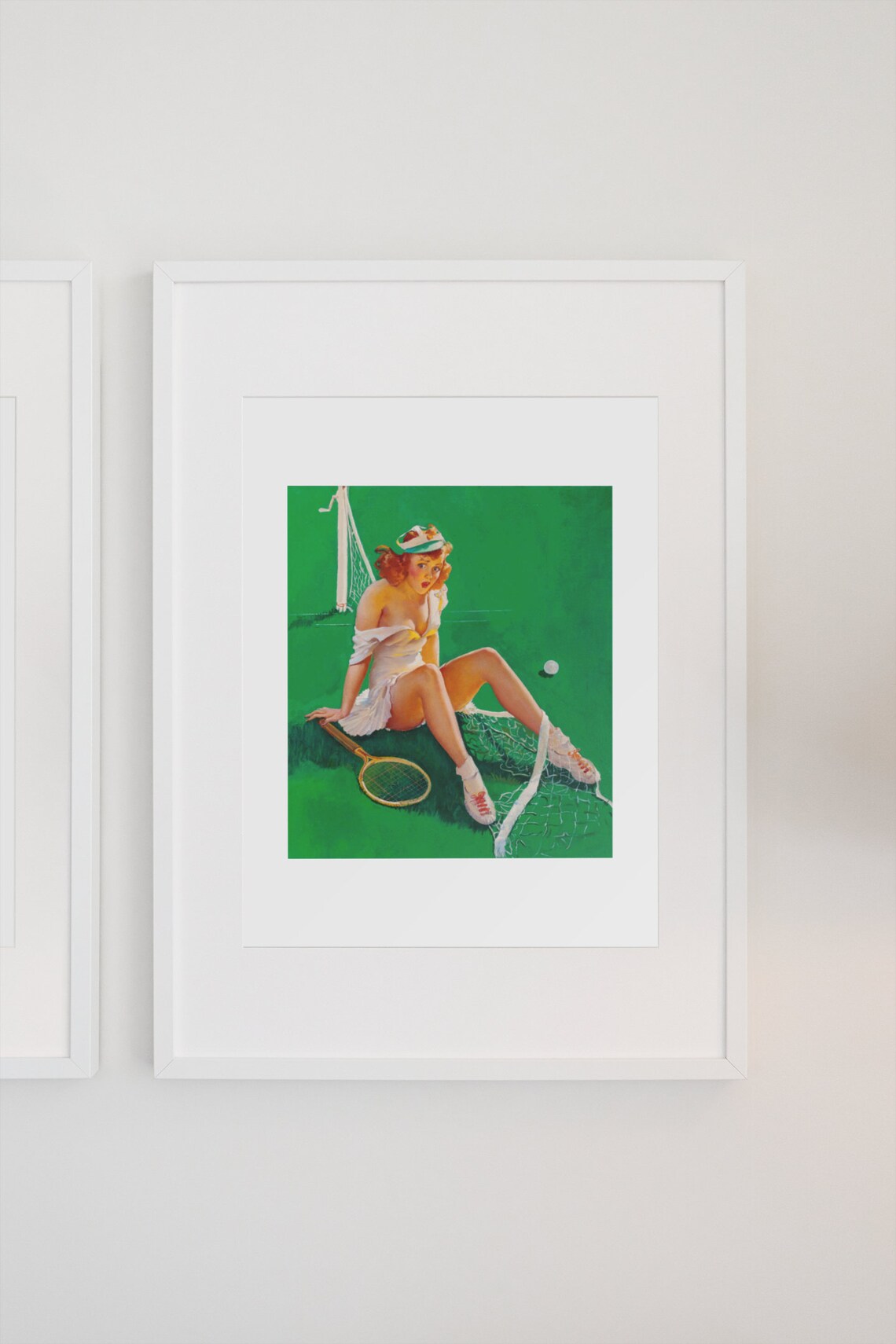 Gil Elvgren Net Results Vintage Tennis Court Pin Up Girl Poster - Image 3