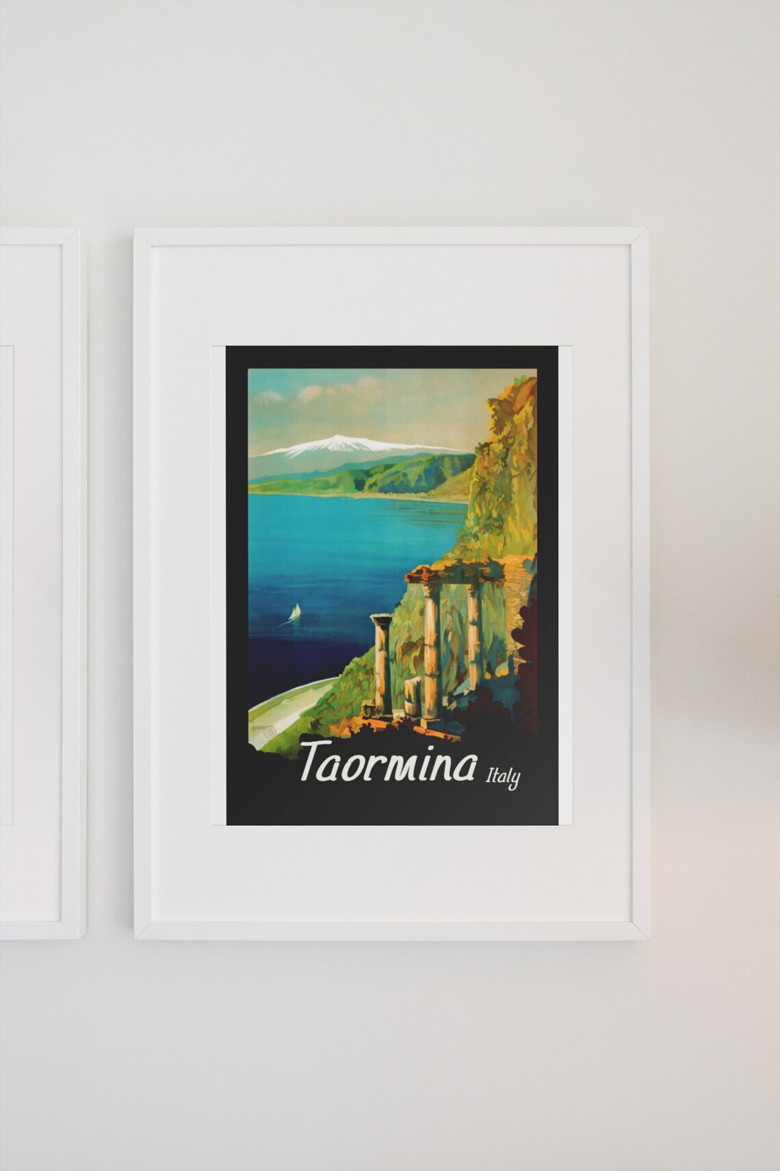 Taormina Italy Greek Theatre Ruins and Mount Etna Travel Poster - Image 3