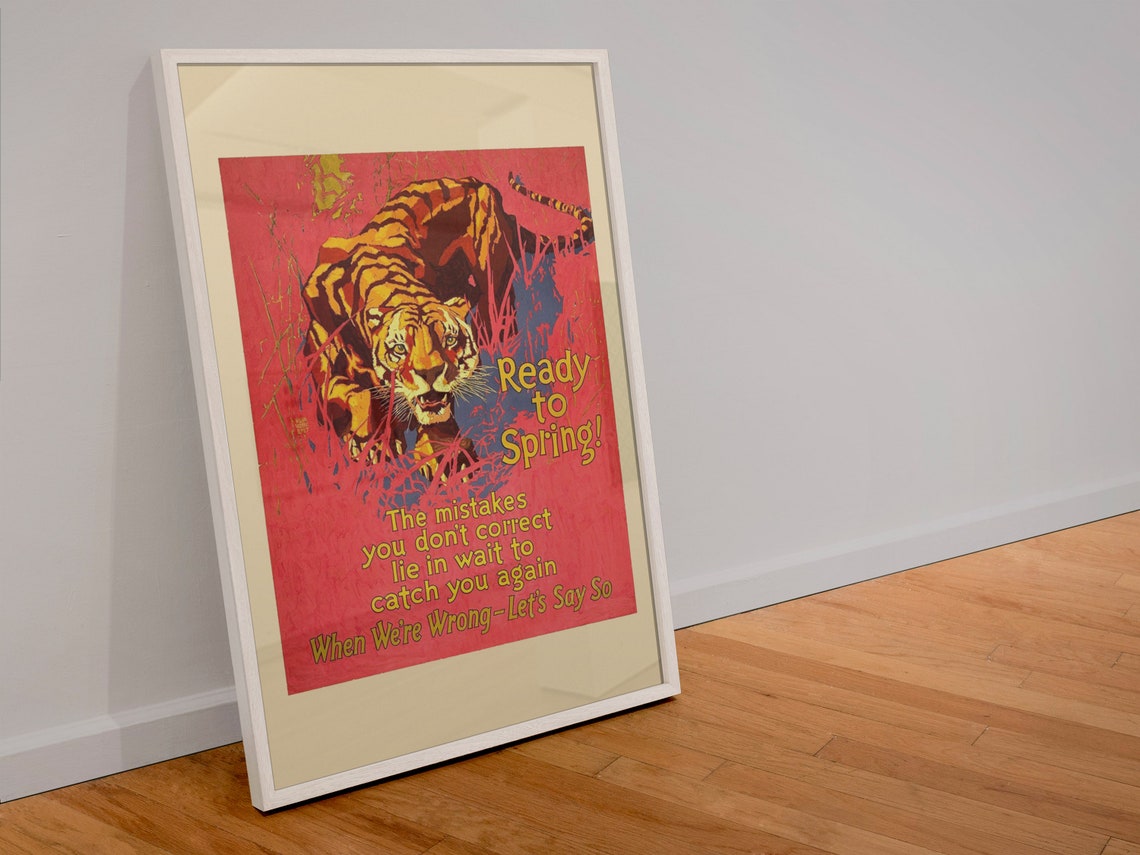 Ready To Spring Tiger Motivational Work Incentive Vintage Poster - Image 4