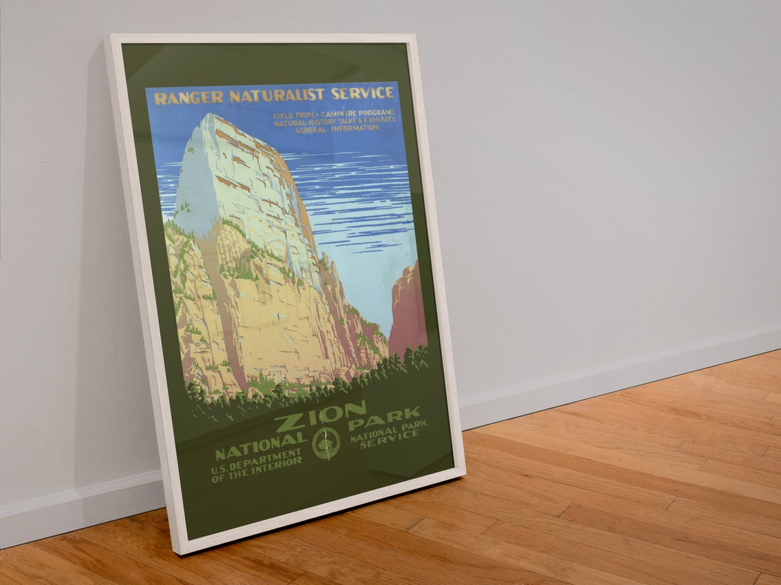 Zion National Park Ranger Naturalist Service Vintage Travel Poster - Image 4