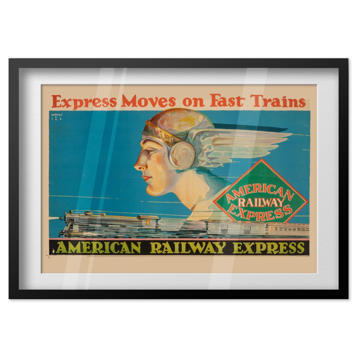 Express Moves on Fast Trains American Railway Express Vintage Poster - Image 4