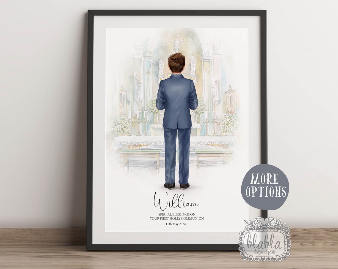 First Holy Communion Personalised Gift Personalised Sons Holy Communion Print Nephew Communion Gift First Holy Communion Gift