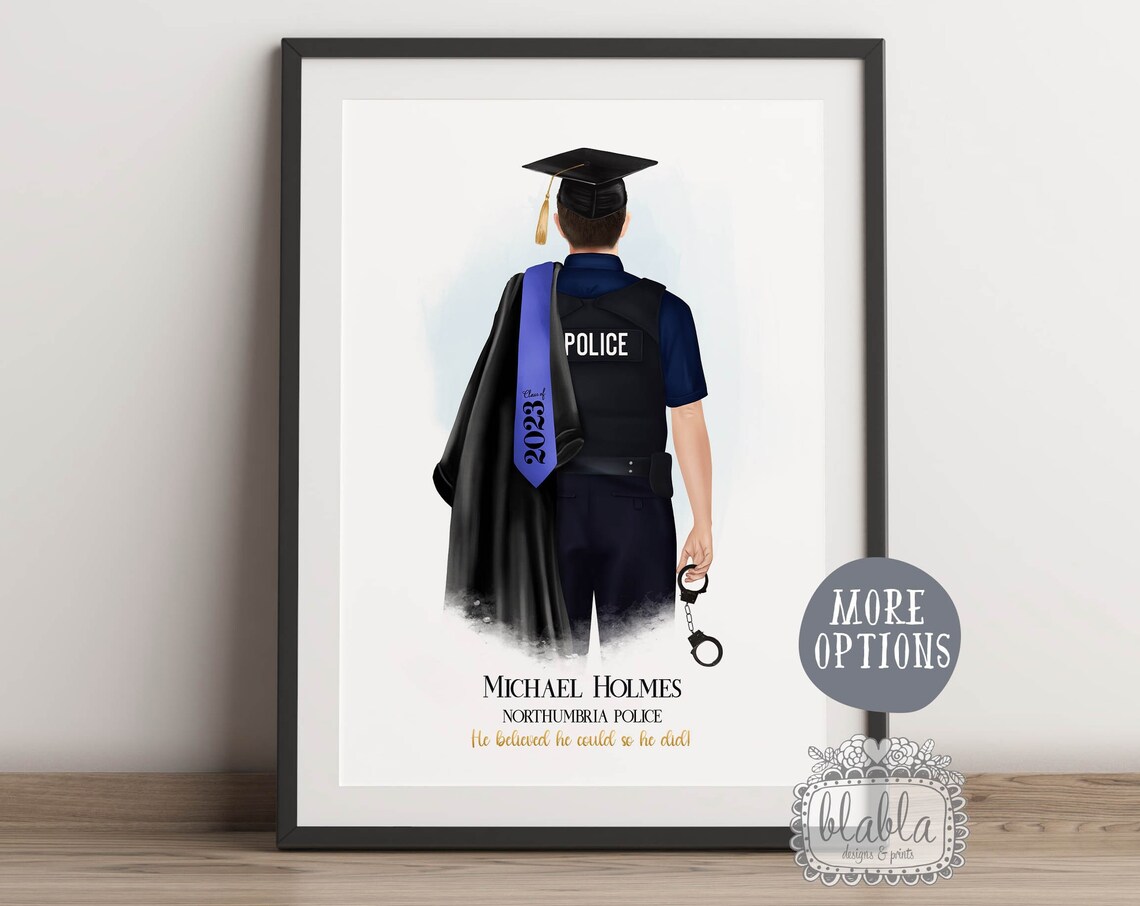 Police Graduation Officer Uniform Class of 2025 Handcuffs Poster