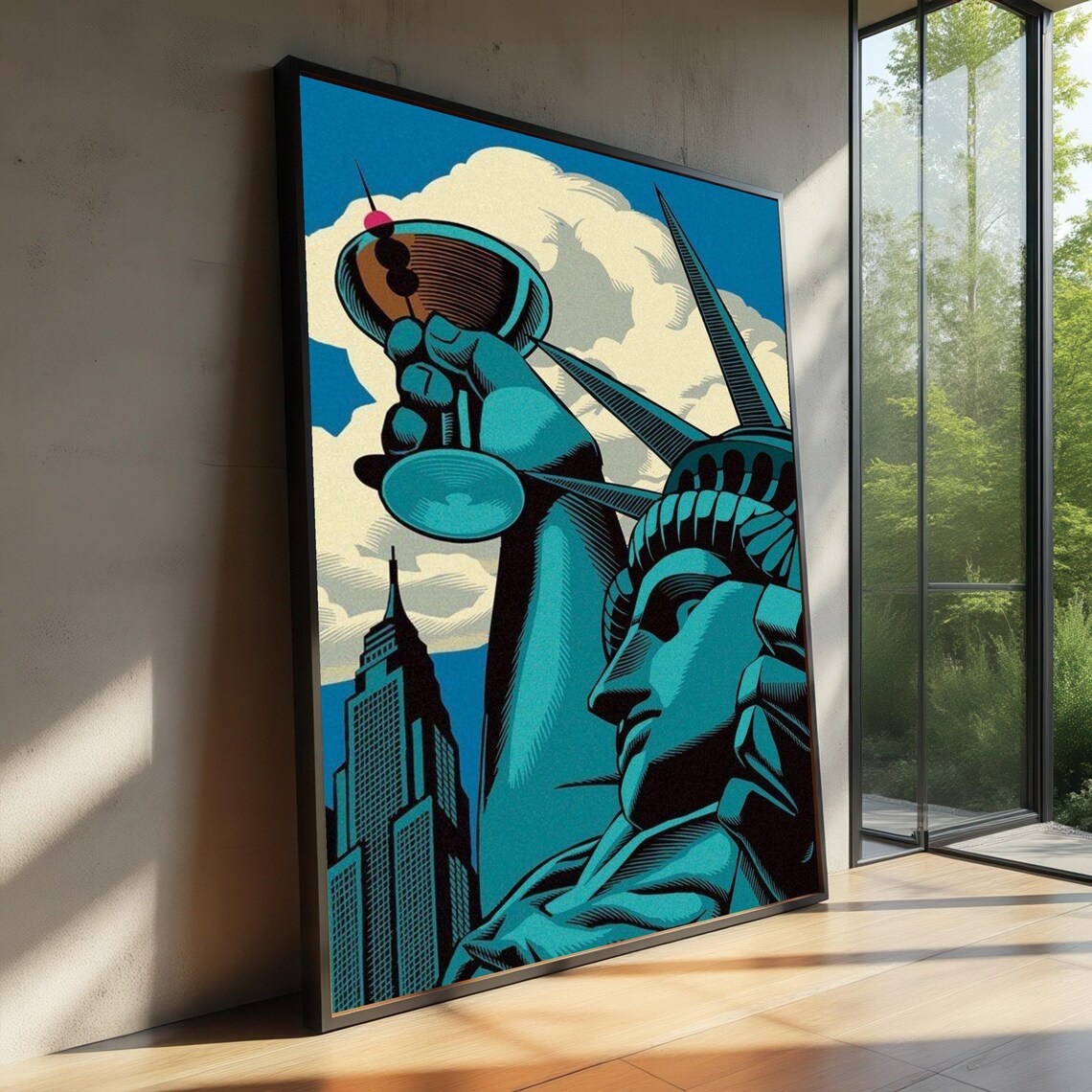 Statue Of Liberty Cheers, New York City Pop Art