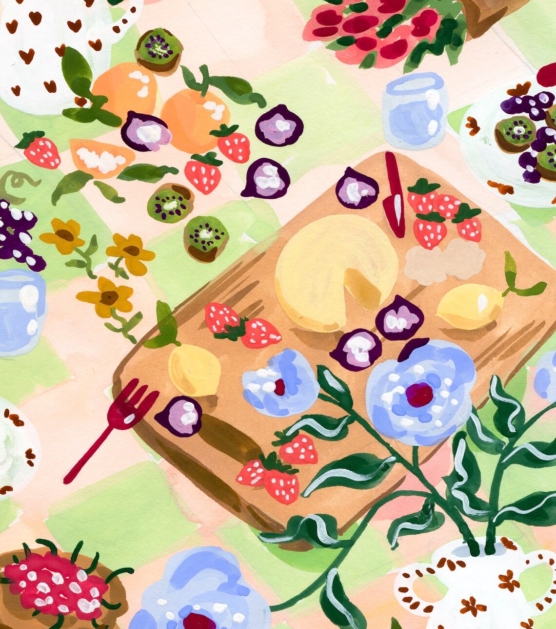 Summer Picnic Setting Art Print, Sabina Fenn - Image 3