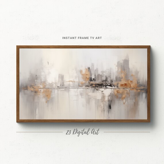 Frame Tv Art A Beautiful Abstract Forest White And Grey Painting Abstract Collection For Frame Tv Art 025