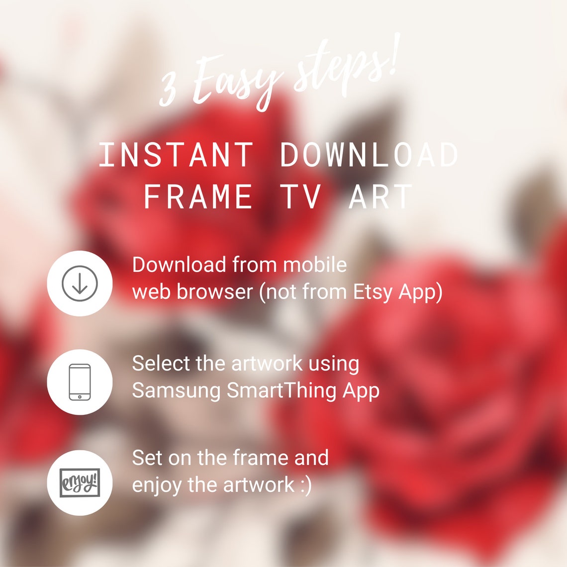 Red Roses Botanical Illustration on Cream Background Art Print - Image 2