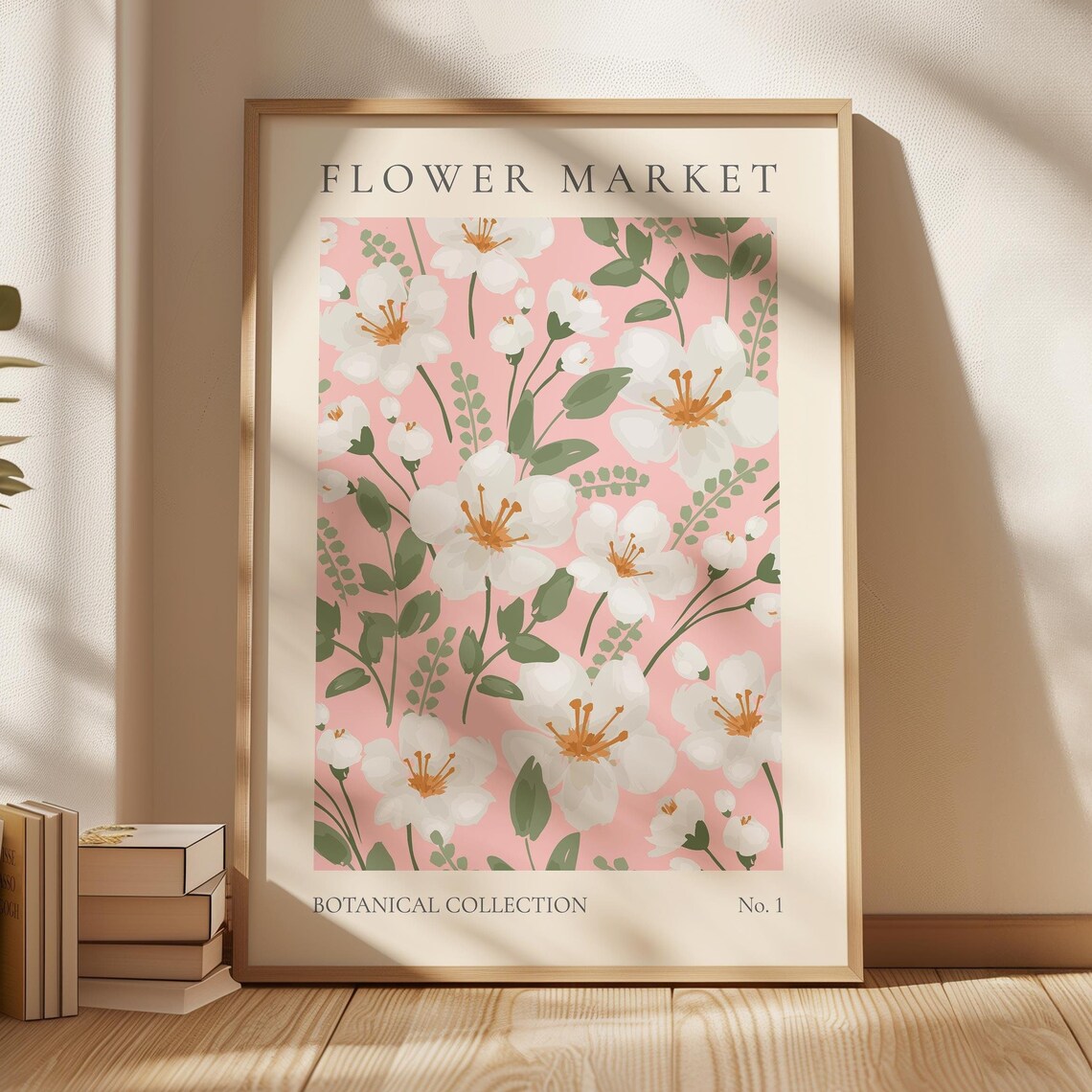 Boho Flower Market Botanical Abstract Art Print