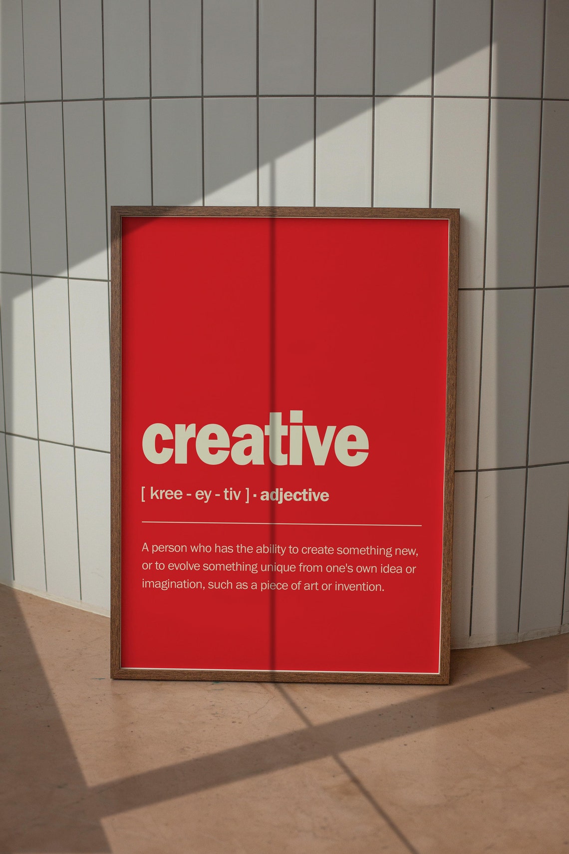 Creative Dictionary Definition Red Bold Minimalist Artist Poster